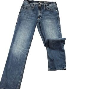 Rocks & Republic Jeans Mens 34 X 32 Blue Denim Straight Leg Mid Rise 5 Pockets